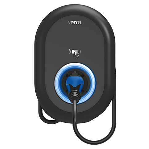 Wallbox Vestel s monitoringom DC prúdov, vstavaným elektromerom MID, Wi-Fi, RFID čítačkou a výstupom s káblom T2